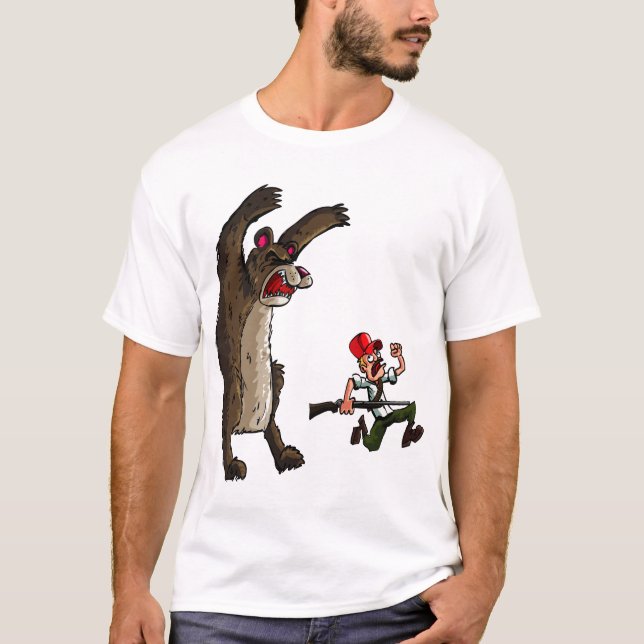 Funny hunter and bear shirt (Front)
