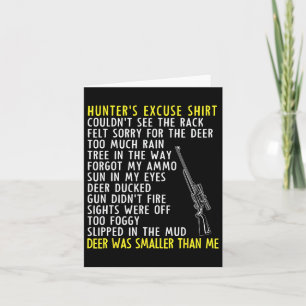 Funny Hunter Excuses - Season Hunting - Dad Buck D Card