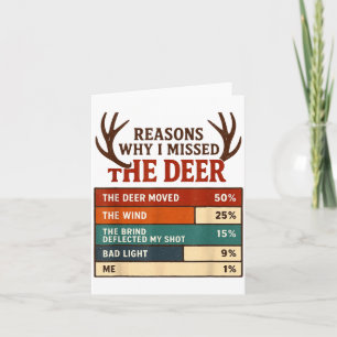 Funny Hunter Reasons Why I Missed The Deer Hunting Card
