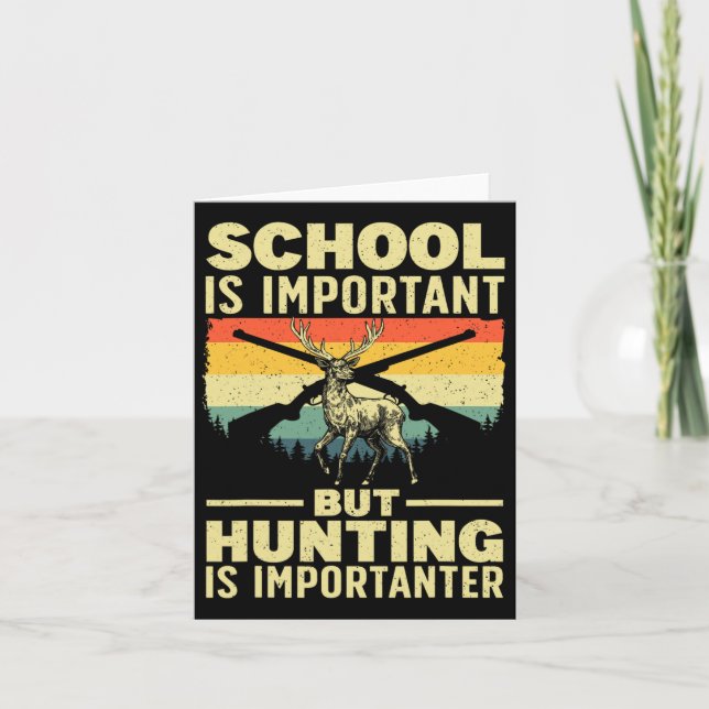Funny Hunting Art For Boys Men Deer Hunter Wildlif Card (Front)
