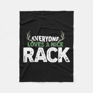 Funny Hunting Nice Rack Antlers Deer Hunter Humour Fleece Blanket