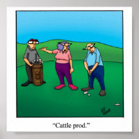 Funny Husband & Wife Golf Poster