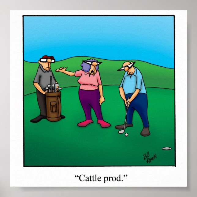 Funny Husband & Wife Golf Poster (Front)
