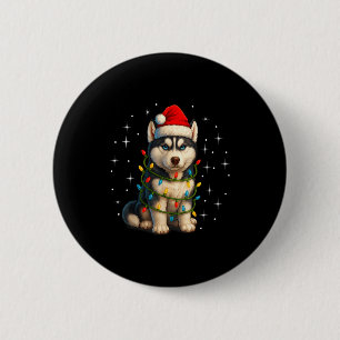 Funny Husky Dog Christmas Pj Pajama Men Women Pjs  6 Cm Round Badge