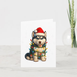 Funny Husky Dog Christmas Pj Pajama Men Women Pjs Card