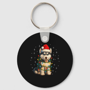 Funny Husky Dog Christmas Pj Pajama Men Women Pjs Key Ring