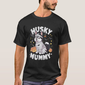 Funny Husky Dog Lover Lazy Halloween Costume Siber T-Shirt