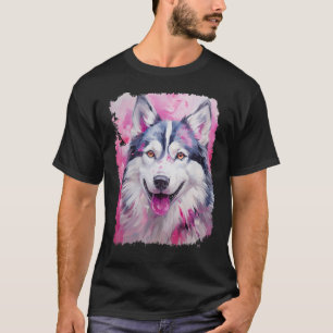Funny Husky Dog Pink T-Shirt