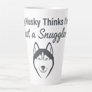 Funny Husky Dog Snuggler Latte Mug