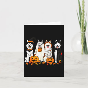Funny Husky Ghost Dogs Halloween Dog Soky Card