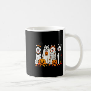 Funny Husky Ghost Dogs Halloween Dog Soky  Coffee Mug