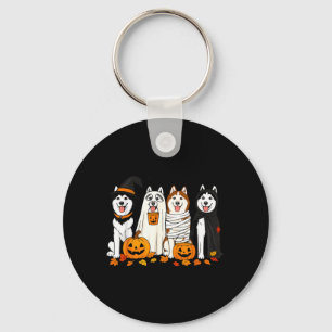 Funny Husky Ghost Dogs Halloween Dog Spooky Key Ring
