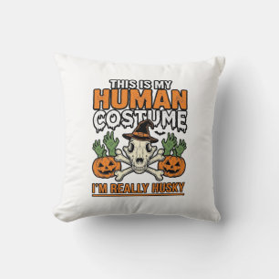 Funny Husky Human Costume Halloween Dog Shirt Desi Cushion