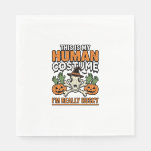 Funny Husky Human Costume Halloween Dog Shirt Desi Napkin