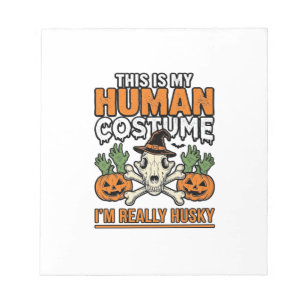 Funny Husky Human Costume Halloween Dog Shirt Desi Notepad