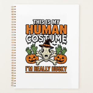 Funny Husky Human Costume Halloween Dog Shirt Desi Planner