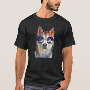 Funny Husky With Sunglasses Siberian Dog Cool Pupp T-Shirt