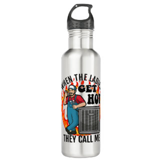 Funny HVAC Technician Air Conditioning Engineer Te 710 Ml Water Bottle