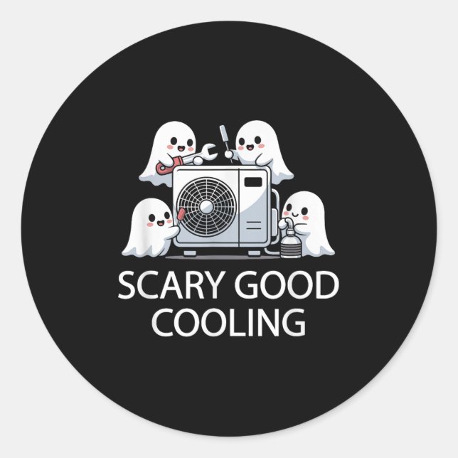 Funny Hvac Technician Ghost Halloween Costume Soky Classic Round Sticker (Front)