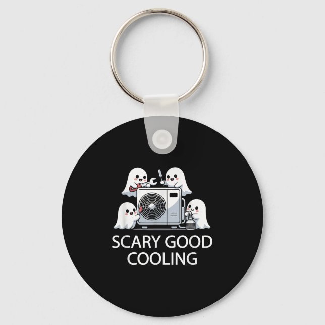 Funny Hvac Technician Ghost Halloween Costume Soky Key Ring (Front)