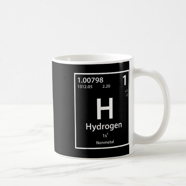 Funny Hydrogen Chemical Element Periodic Table  Coffee Mug (Right)