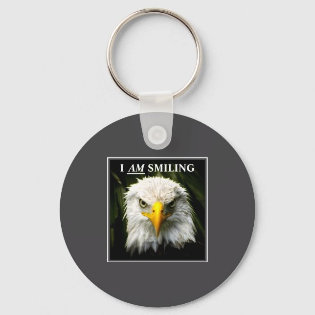 Funny I Am Smiling Mpy Eagle Photo  Key Ring (Front)