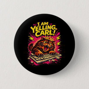 Funny I Am Yelling Carl Doughnut Cat Meme 6 Cm Round Badge