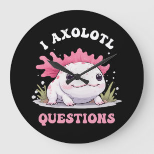 Funny I Axolotl Questions Cute Axolotls Kawaii  Large Clock