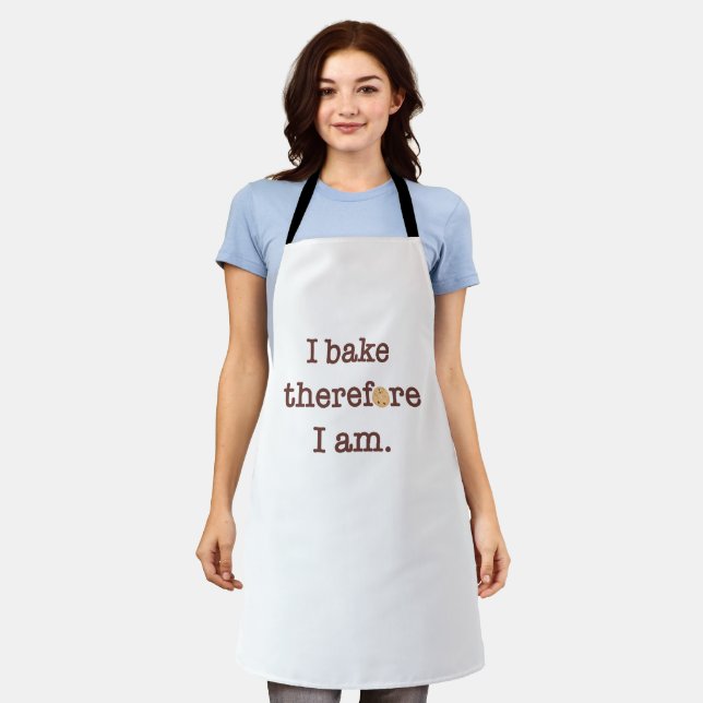 Funny I Bake Therefore I Am with Cookie Apron (Worn)