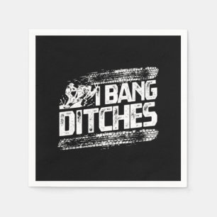 Funny I Bang Ditches Snowmobile Rider Napkin