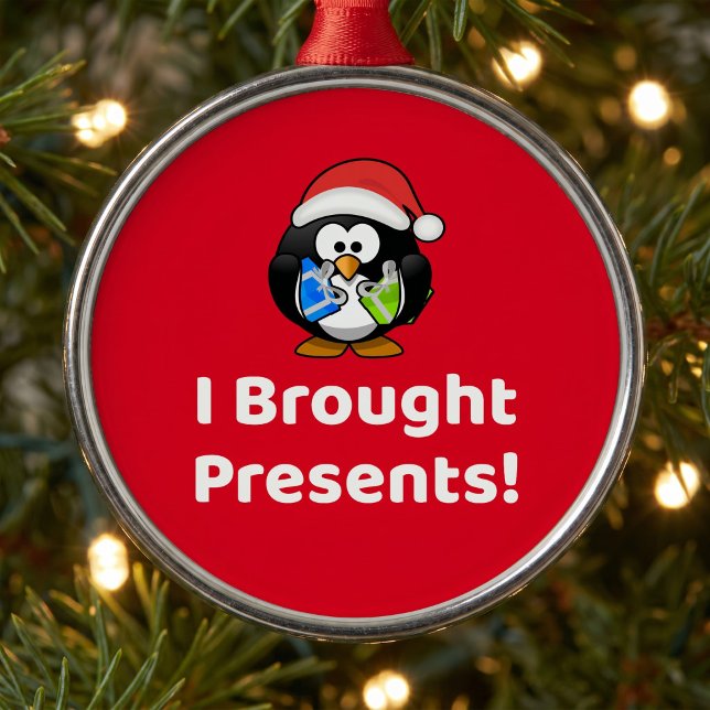 Funny I Brought Presents! | Penguin Metal Tree Decoration (Creator Uploaded)