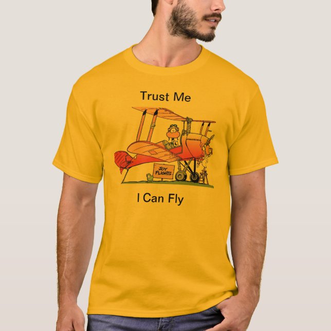 Funny I Can Fly Cartoon T-Shirt (Front)
