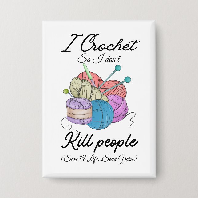 Funny I Crochet Save A Life Yarn Art (Front)