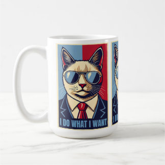 Funny I Do What I Want Cat Lover Cool Meme Retro Coffee Mug
