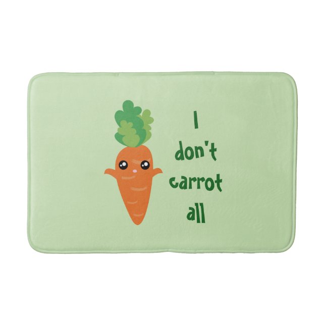 Funny I don't Carrot All Food Pun Humour Cartoon Bath Mat (Front)