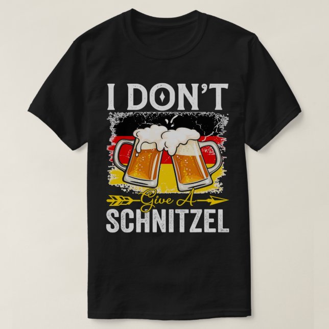 Funny I Dont Give A Schnitzel Germany Flag Oktober T-Shirt (Design Front)