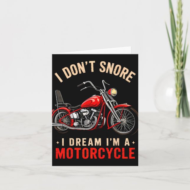 Funny I Don't Snore I Dream I'm A Motorcycle Snori Card (Front)