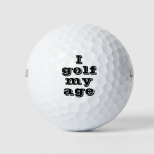 Funny I Golf My Age Humourous Bold Sports Font Tex Balls