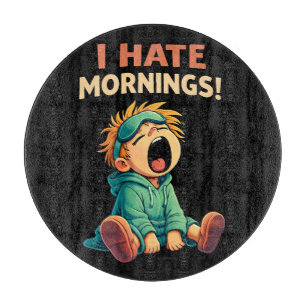 Funny I Hate Mornings Sleepy Cutting Board