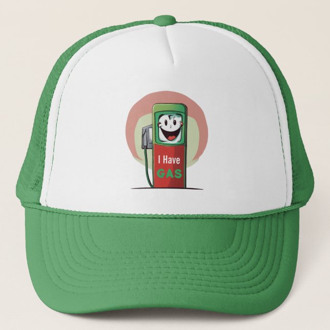 Funny I Have Gas Cartoon Trucker Hat (Front)