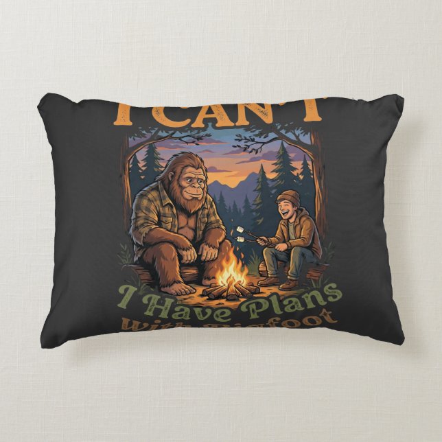 Funny I Have Plans With Bigfoot Camping & Hiking  Decorative Cushion (Front)