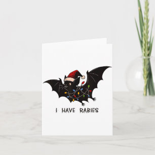 Funny I Have Rabies Christmas Bat Matching Holiday Card