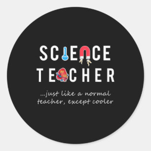 Funny I Heart Love Science & Biology Teacher Gift. Classic Round Sticker