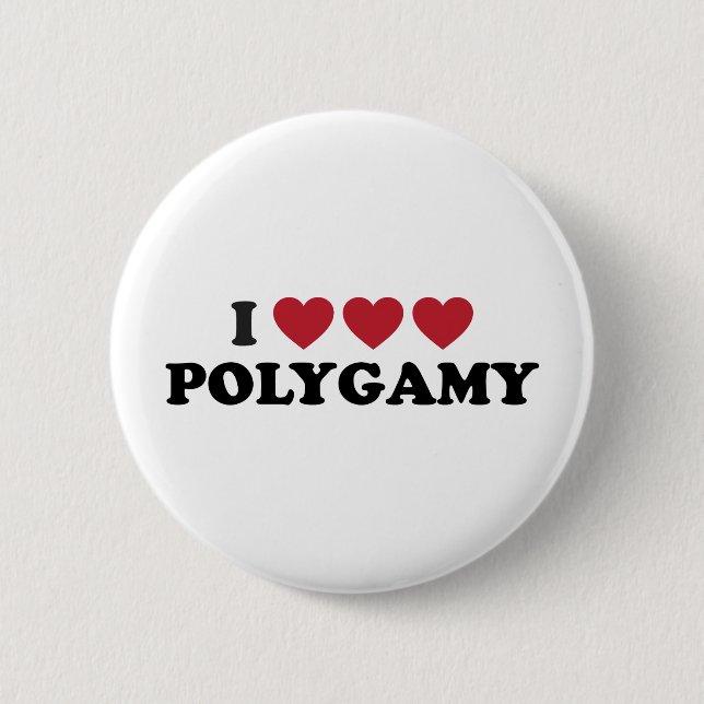 Funny I Heart Polygamy 6 Cm Round Badge (Front)