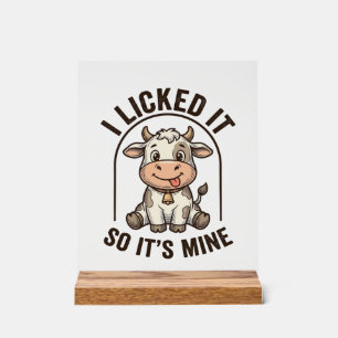 Funny I Licked It Cow Vintage Farm Shirt Design_1 Acrylic Sign