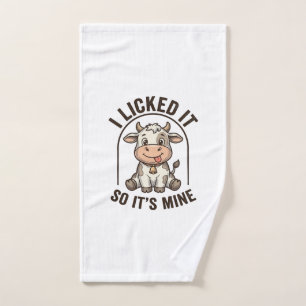 Funny I Licked It Cow Vintage Farm Shirt Design_1 Hand Towel