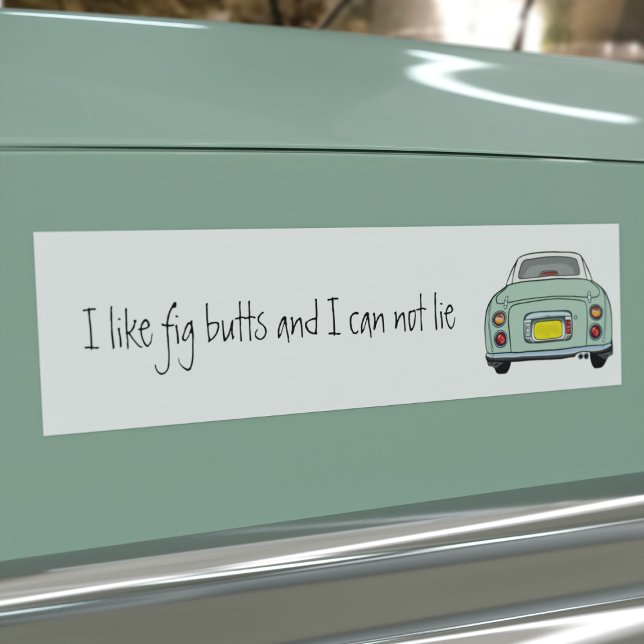 Funny I like Green Figaro Car Bumper Sticker (Do you like Emerald Green Figaro cars & can not lie? This is the car bumper sticker just for you)