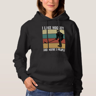 Funny I Like Hockey And Maybe 3 People Vintage 70' Hoodie
