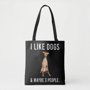 funny i like italian greyhound dogs tote bag