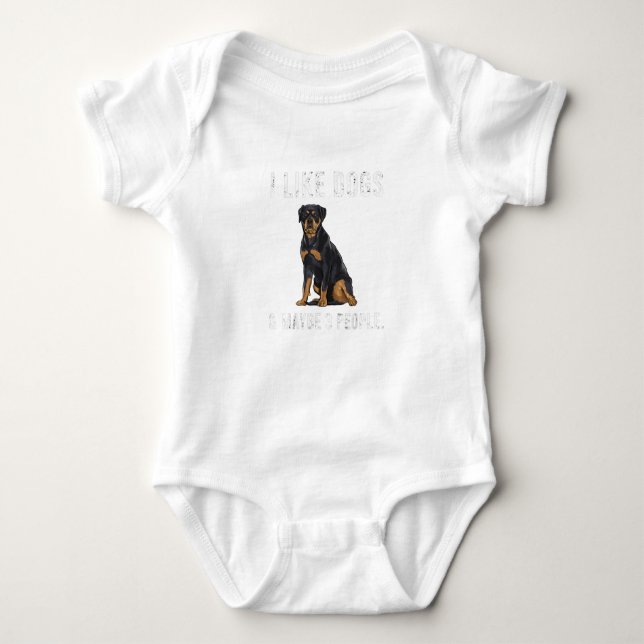 Funny I Like Rottweiler Dogs And Maybe 3 People Baby Bodysuit (Front)